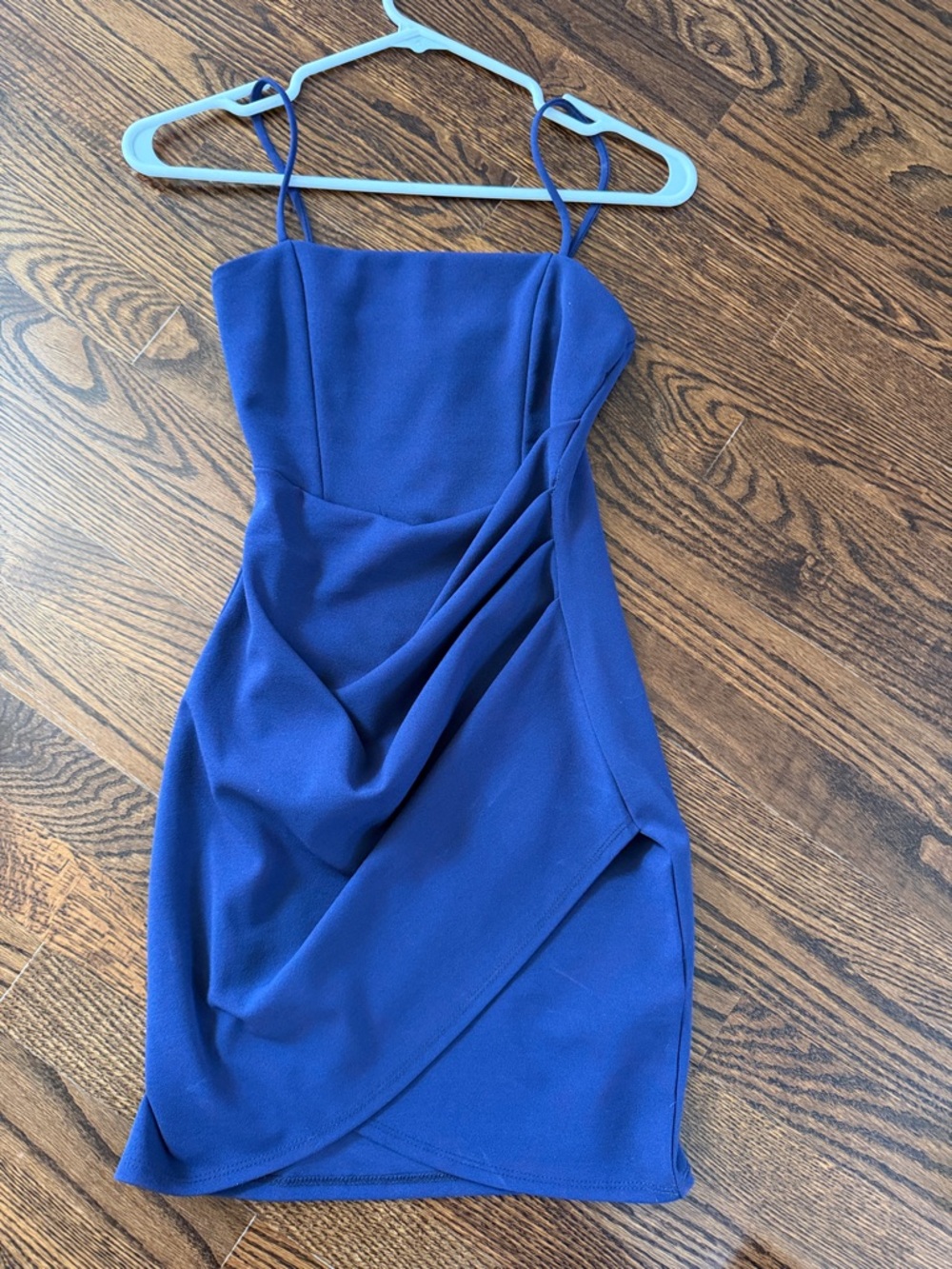 Windsor Navy  Spaghetti-Strap Draped Mini Dress